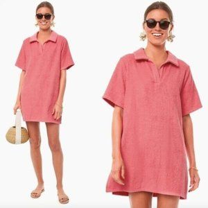Pomander Place Coral Pink Terry Polo Cover-Up Dress